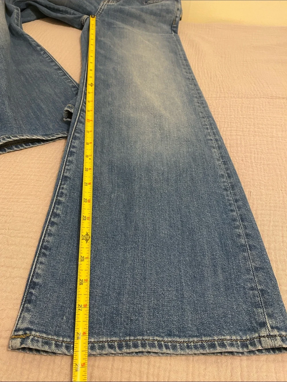 J. Crew Denim Trouser High Rise Semi Stretch Blue Wide-Leg Jeans. Size 24P New